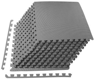 Only Supports Self Pickup  Jigsaw Sports Mat With EVA Foam Interlocking Tiles For Gymnastics And Home Gym Floor Protection, Various Sizes And Col (Option: Grey Half inch 12Pieces)